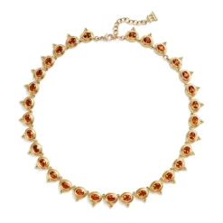 18K MANDARIN GARNET TEMPLE NECKLACE