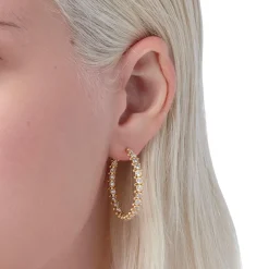 18K MEDIUM DIAMOND ETERNITY HOOPS