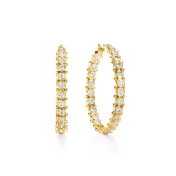 18K MEDIUM DIAMOND ETERNITY HOOPS
