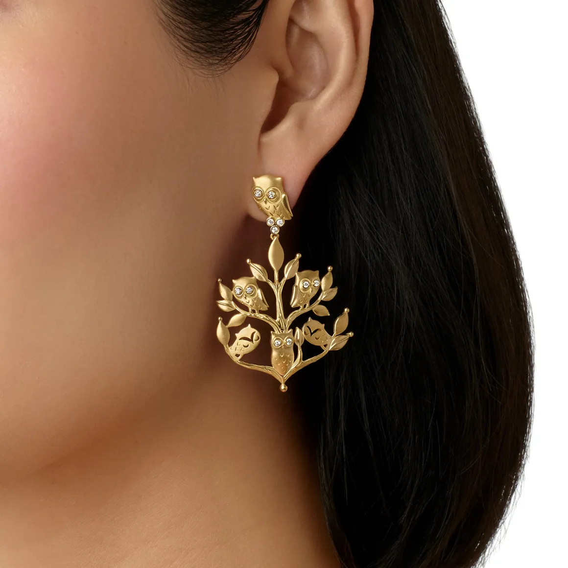 18K OWLWOOD EARRINGS