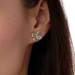 18K PICCOLA LUNA BUTTERFLY POST EARRINGS
