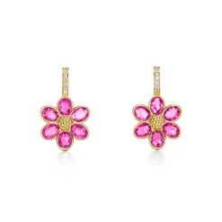18K PINK SAPPHIRE FIORI EARRINGS