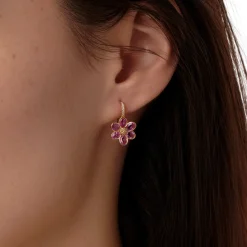 18K PINK SAPPHIRE FIORI EARRINGS