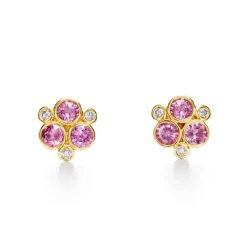 18K PINK SAPPHIRE TRIO EARRINGS