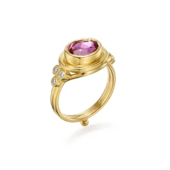 18K PINK TOURMALINE TEMPLE RING