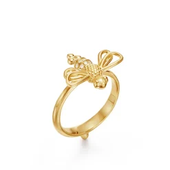 18K RESTING BEE RING