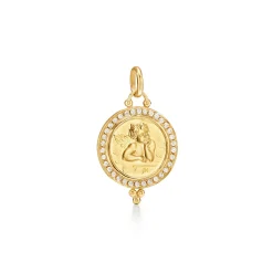 18K SMALL DIAMOND PAVÉ ANGEL PENDANT