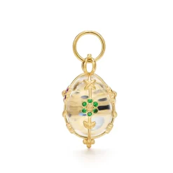 18K SMALL FIORI ROCK CRYSTAL AMULET