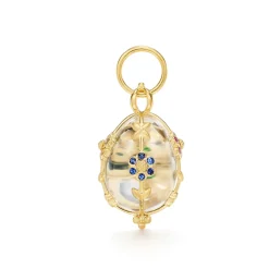 18K SMALL FIORI ROCK CRYSTAL AMULET