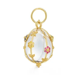 18K SMALL FIORI ROCK CRYSTAL AMULET