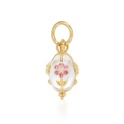 18K SMALL FIORI ROCK CRYSTAL AMULET