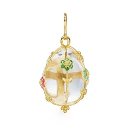 18K SMALL FIORI ROCK CRYSTAL AMULET