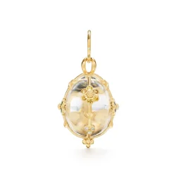 18K SMALL FIORI ROCK CRYSTAL AMULET