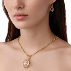 18K SMALL FIORI ROCK CRYSTAL AMULET