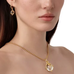 18K SMALL FIORI ROCK CRYSTAL AMULET
