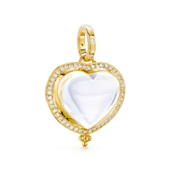 18K SMALL PAVÉ HEART PENDANT