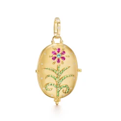 18K SMALL PINK SAPPHIRE PRIMAVERA LOCKET