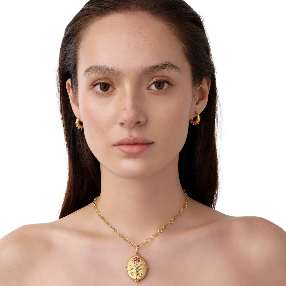 18K SMALL PINK SAPPHIRE PRIMAVERA LOCKET