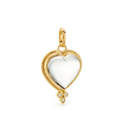 18K SMALL ROCK CRYSTAL HEART PENDANT