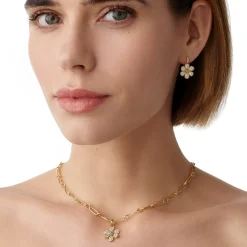 18K SNOW FLOWER EARRINGS
