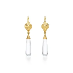 18K SPIRAL AMULET DROP EARRINGS