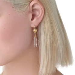 18K SPIRAL AMULET DROP EARRINGS