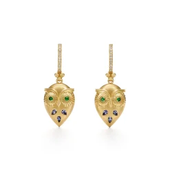 18K TANZANITE NIGHT OWL EARRINGS