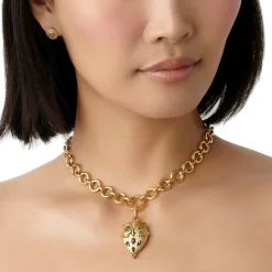 18K TANZANITE NIGHT OWL LOCKET