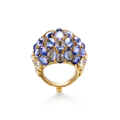 18K TANZANITE TEMPLE OWL RING
