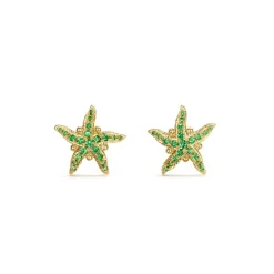 18K TSAVORITE SEA STAR EARRINGS