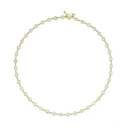 18K WHITE SAPPHIRE LINK NECKLACE